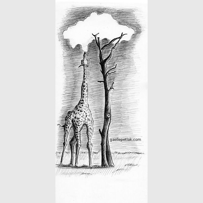 Gaelle Petlak - Dessin d'une girafe-nuage